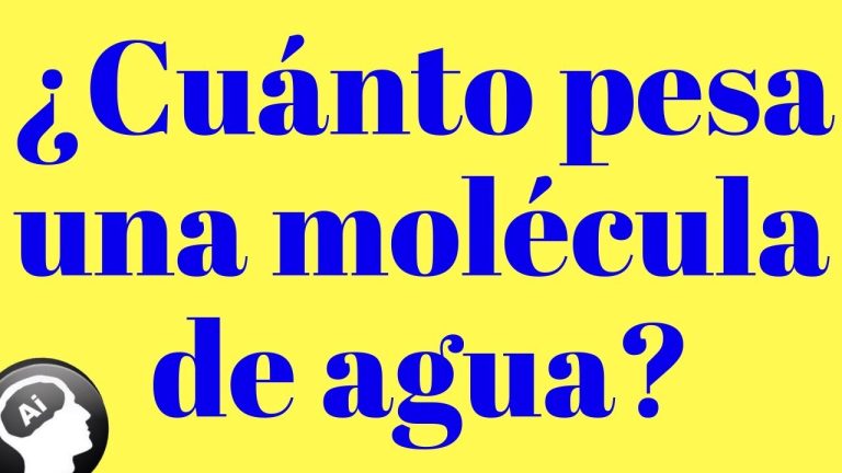 Cuánto Pesa En Gramos Una Molécula De Agua Actualizado Abril 2023 1104